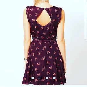 🦊NWOT ASOS OASIS RETRO STYLE FOX SKATER DRESS 10